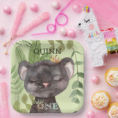 ワイルドワンジャングルアニマルズサファリ1日 ペーパープレート (パーティー)