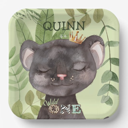 ワイルドワンジャングルアニマルズサファリ1日 ペーパープレート (正面)