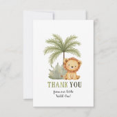 ワイルドワンジャングルアニマルズファースト誕生日 サンキューカード (正面)