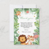 ワイルドワンジャングルアニマルトロピカルボーイ誕生日 サンキューカード (正面)