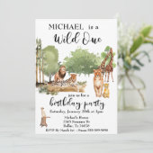 ワイルドワンジャングルウォーターカラーヒョウ獅子 招待状 (スタンド正面)