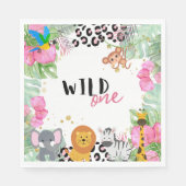 ワイルドワンジャングルガールズナプキン誕生日 スタンダードランチョンナプキン (正面)