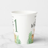 ワイルドワンジャングルグリーンリー1st誕生日パーティー 紙コップ (右)