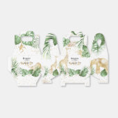 ワイルドワンジャングルグリーン&金ゴールド1st誕生日パーティー フェイバーボックス (折り畳みなし)