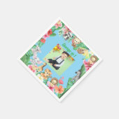 ワイルドワンジャングルサファリをテーマにした誕生日パーティー スタンダードカクテルナプキン (角)