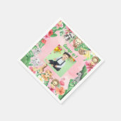 ワイルドワンジャングルサファリをテーマにした誕生日パーティー スタンダードカクテルナプキン (角)