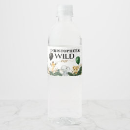 ワイルドワンジャングルサファリをテーマにした誕生日パーティー ペットボトルラベル