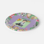 ワイルドワンジャングルサファリをテーマにした誕生日パーティー ペーパープレート (アングル)