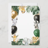 ワイルドワンジャングルサファリをテーマにした誕生日パーティー 招待状 (裏面)