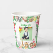 ワイルドワンジャングルサファリをテーマにした誕生日パーティー 紙コップ (正面)