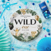 ワイルドワンジャングルサファリをテーマにした誕生日紙P ペーパープレート (パーティー)