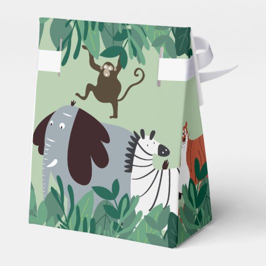 ワイルドワンジャングルサファリアニマルズおもしろいファースト誕生日 フェイバーボックス (裏面サイド)