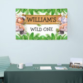 ワイルドワンジャングルサファリアニマルズ誕生日 横断幕 (トレードショー)