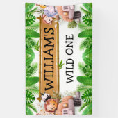 ワイルドワンジャングルサファリアニマルズ誕生日 横断幕 (縦)