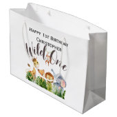 ワイルドワンジャングルサファリアニマルズ1st第1誕生日 ラージペーパーバッグ (裏面アングル)