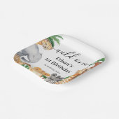 ワイルドワンジャングルサファリアニマルズ1st誕生日パーティー ペーパープレート (傾斜あり)