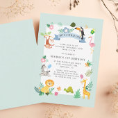 ワイルドワンジャングルサファリアニマルズ1st誕生日 ノートカード