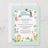 ワイルドワンジャングルサファリアニマルズ1st誕生日 招待状 (正面)