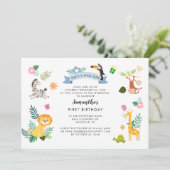 ワイルドワンジャングルサファリアニマルズ1st誕生日 招待状 (スタンド正面)