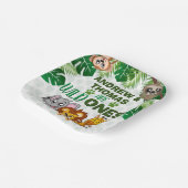 ワイルドワンジャングルサファリアニマルツインズファースト誕生日 ペーパープレート (傾斜あり)