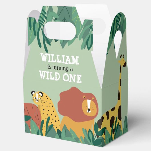 ワイルドワンジャングルサファリアニマルファースト誕生日 フェイバーボックス (オープン)