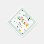 ワイルドワンジャングルサファリアニマルワンバースデー紙 スタンダードカクテルナプキン (角)