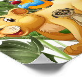 ワイルドワンジャングルサファリアニマル誕生日へようこそ ポスター (角)