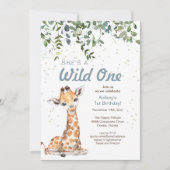 ワイルドワンジャングルサファリキリン誕生日パーティー 招待状 (正面)