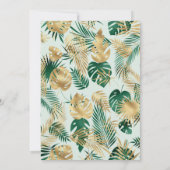 ワイルドワンジャングルサファリグリーン金ゴールド1st誕生日 招待状 (裏面)