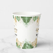 ワイルドワンジャングルサファリグリーン&金ゴールドベビーシャワー 紙コップ (右)