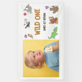 ワイルドワンジャングルサファリテーマ1st誕生日 横断幕 (縦)