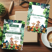 ワイルドワンジャングルサファリトロピカル離れ誕生日 招待状