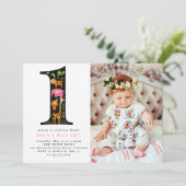 ワイルドワンジャングルサファリファースト誕生日招待状 招待状 (スタンド正面)