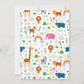 ワイルドワンジャングルサファリファースト誕生日 招待状 (裏面)