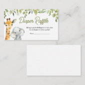 ワイルドワンジャングルサファリベイビーシャワーおむつラッフル エンクロージャーカード (正面/裏面)