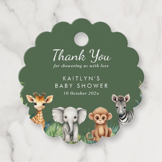 ワイルドワンジャングルサファリベイビーシャワー フェイバータグ (正面)