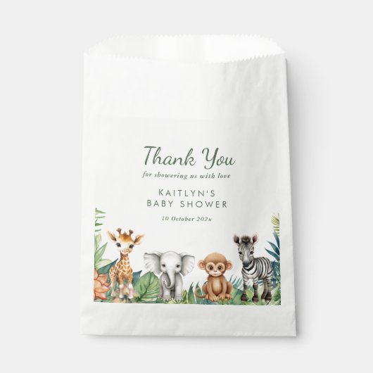 ワイルドワンジャングルサファリベイビーシャワー フェイバーバッグ (正面)