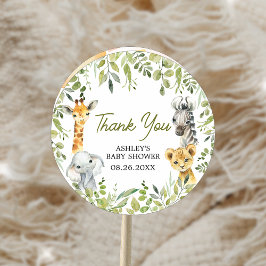 ワイルドワンジャングルサファリベイビーシャワー ラウンドシール