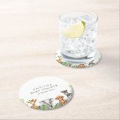 ワイルドワンジャングルサファリベイビーシャワー ラウンドペーパーコースター (インサイチュ)