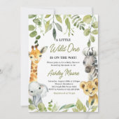 ワイルドワンジャングルサファリベイビーシャワー 招待状 (正面)
