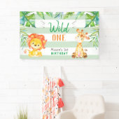ワイルドワンジャングルサファリボーイズファースト誕生日パーティーB 横断幕 (インサイチュ)