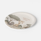 ワイルドワンジャングルサファリ動物の少年1歳の誕生日 ペーパープレート (アングル)