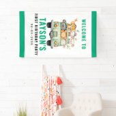 ワイルドワンジャングルサファリ動物の少年1歳の誕生日 横断幕 (インサイチュ)