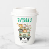 ワイルドワンジャングルサファリ動物の少年1歳の誕生日 紙コップ (裏面)