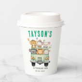 ワイルドワンジャングルサファリ動物の少年1歳の誕生日 紙コップ (正面)