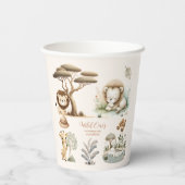 ワイルドワンジャングルサファリ動物の少年1歳の誕生日 紙コップ (裏面)