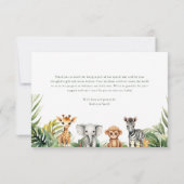 ワイルドワンジャングルサファリ動物ベビーシャワー サンキューカード (裏面)