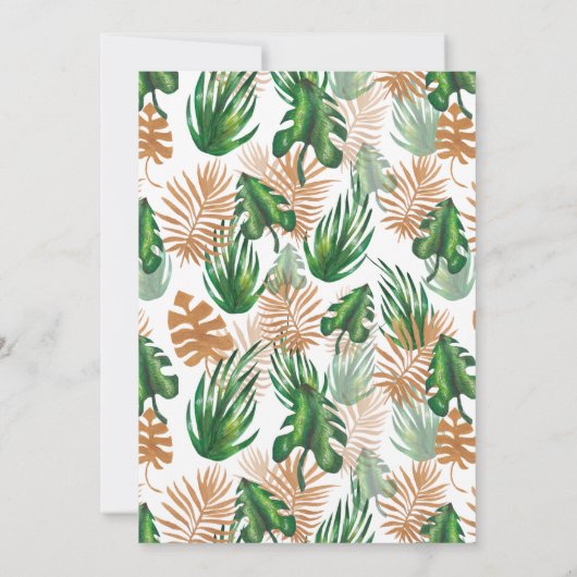 ワイルドワンジャングルサファリ動物ベビーシャワー 招待状 (裏面)