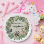 ワイルドワンジャングルサファリ動物ボーイベビーシャワー ペーパープレート (パーティー)