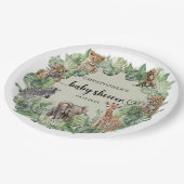 ワイルドワンジャングルサファリ動物ボーイベビーシャワー ペーパープレート (アングル)